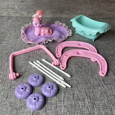 Vintage Little Pretty Kitty Baby Buggy Playset Unnamed Kitten Heart Rare Mint