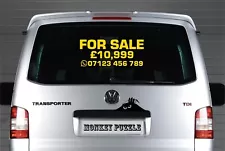 CUSTOM CAR VAN FOR SALE STICKERS SIGN DECALS VINYL TRUCK TRADE ADVERT WINDOW