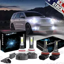 For Dodge Durango 2014-2015 - 4x White LED Headlight & Fog Light Bulbs Combo Kit (For: 2015 Dodge Durango Citadel)