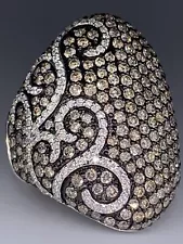 $12,597 LeVian Red Carpet Chocolate Diamonds 4-1/4ct t.w. 14K Gold Ring Size 7