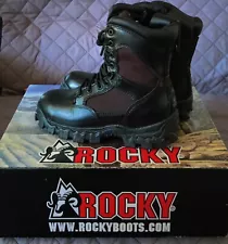 Rocky Alpha Force 8" Waterproof Tactical Duty Zipper Boots Black Mens 5.5 M 2173