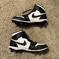 Jordan 1 Mid TD Panda 2023 Football Cleats FJ6805-100 Black White Mens Size 13