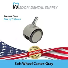 SALE! DCI Soft Wheel Caster for Hard Floors, Gray, Pkg of 5