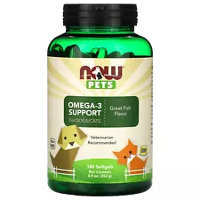 Pets, Omega-3 Support for Dogs/Cats, Great Fish, 180 Softgels, 8.9 oz (252 g)