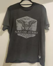 Vtg RARE 05 Sailor Jerry T Shirt XL Eagle My Work Speaks For Itself Distressed