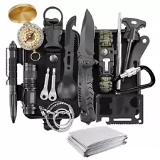 Survival Kit Emergency Tactical Defense Equipment Outdoor Camping Tools Torch US