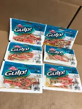 Berkley Gulp! Ghost Shrimp Natural with Sparkle 3" LOT OF 6x PACKS (7 PER PACK)