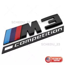 BMW F80 G80 M3 Competition Rear Trunk Gloss Black Nameplate Emblem Badge Logo