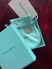 Tiffany & Co Blue Enamel Devil Heart Charm Pendant For Bracelet / Necklace Box