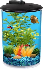 3-Gallon 360 Aquarium with LED Lighting (7 Color Choices) and Power Filter, Idea