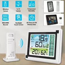 Digital LCD Indoor Outdoor Weather Station Clock Thermometer Hygrometer Wireless