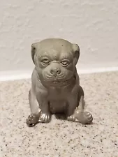 Vtg Metal Pug Bulldog Pit Bull Terrier Dog Figurine