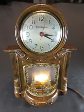 Antique MasterCrafters Clock mantel model 272 fireplace Log Roll !! Working !!