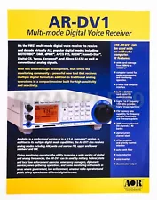 Sales Flyer / Brochure For AOR DV-1 Radio AM FM HF FM VHF UHF Receiver