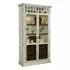 Solid Wood Curio Cabinet with with Storage in White by Pulaski Furniture