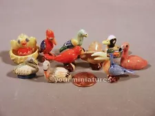 Porcelain Miniatures French Feve Birds with Nests