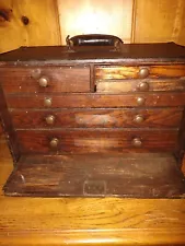 Antique Wood 6 Drawer Tool Chest