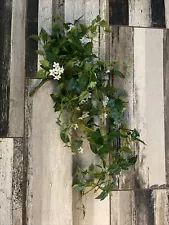 Allstate Floral &craft Inc. 33” Mini Jasmine Hanging Bush White Flowers New