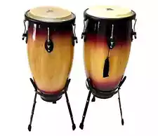 Wood Congas Set 10" & 11" Vintage Sunburst Color Siam Oak Shells