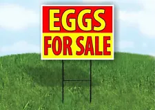 EGGS FOR SALE RED YELLOW Plastic Yard Sign ROAD SIGN with Stand