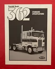 1984 Peterbilt "MODEL 362" - Original Truck Dealer Sales Brochure / Specs