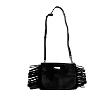 Maje M Duo Bag in Black Leather Croc