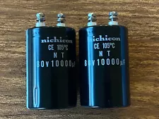 2 New 10000 uf 80v Nichicon Capacitors for McIntosh MAC1900 MA-6100 EXACT FIT