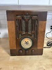 Antique Tombstone Radio Wooden Tub Radio Turns On And Makes Noise FREE SHIPPING