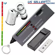 Jeweler Diamond Tool Kit : Portable Diamond Tester - 60X Magnifier Lighted Loupe