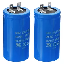 2pcs CD60 Run Capacitor 300uF/MFD 250VAC 15% Tolerance 50/60Hz Motor Starting