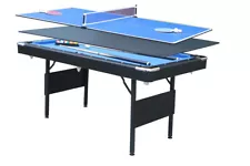 65*35'' Billiards Ball Pool Table Foldable 3in1 Muitfunctional Game Table tennis