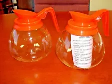 New Listing2 Pk - 64 oz. Commercial Coffee Pot/Carafe/Decanter- Decaf Orange NEW For BUNN