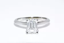 $12,500 1.16CT IGI CERTIFIED EMERALD CUT LAB GROWN DIAMOND SOLITAIRE RING VVS2