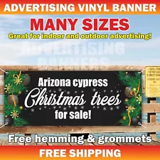 Arizona Cypress Christmas Tree For Sale Advertising Banner Vinyl Mesh Sign Xmas