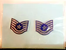 USAF US Air Force Technical Sergeant TSgt Rank Insignia Stripes Metal Pin Pair 2