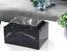 XXL Cultured Marble Cremation Urn for Human Ashes BLACK CLASSIC