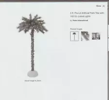 ARTIFICIAL PALM TREE Pre-Lit with 150 UL-Listed Lights 5ft