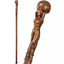 Custom Walking Cane for Men - Goddess - Vintage Hand Carved Canes for Men