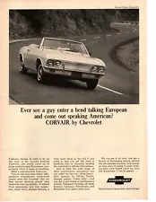 1965 CHEVROLET CORVAIR 180-HP TURBO CHARGED ENGINE ~ CLASSIC ORIGINAL PRINT AD