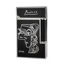 DP Ligne2 Picasso Lighter Black Lacquer Ping Sound For Smoking Cigarette Tobacco