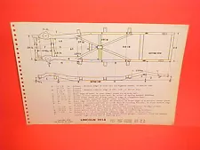 1954 LINCOLN COSMOPOLITAN CAPRI HARDTOP SPORTS COUPE SEDAN FRAME DIMENSION CHART