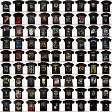 THE BEST COLLECTION OF CLASSIC ROCK BLACK T SHIRTS PUNK ROCK MEN'S SIZES