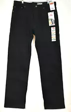 Men's Wrangler Jeans 36 x 32 Black Regular Fit Straight Leg Flex for Comfort