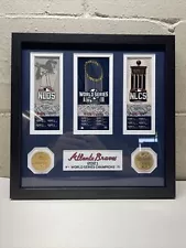 Atlanta Braves 2021 World Series Champions Plaque, Coins,tickets! Framed Piece!