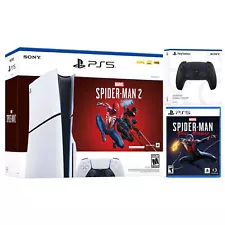 Sony PlayStation 5 Slim Disc Spider-Man 2 Bundle with Extra Black Controller