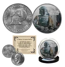 BOBA FETT - STAR WARS Officially Licensed 1976 Eisenhower IKE Dollar U.S. Coin