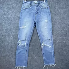 Carly Jean Los Angeles Jeans Womens 3 Chrissy Light Thrashed Ripped Fray Raw Hem