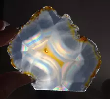 Rainbow Iris Agate Slice Collector Specimen Rock Indonesia