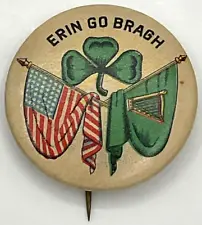 Vintage Erin Go Bragh American Irish Flags Shamrock Made in Japan St. Patrick’s