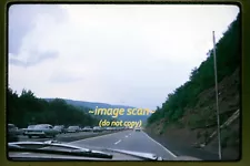 Cars on Pennsylvania Turnpike Highway Road in 1963, Kodachrome Slide p28a